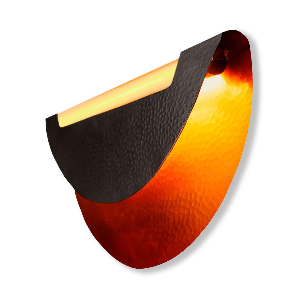 Taco Wall Sconce in Lush Chocolate Copper: Model Crescent For Sale 1