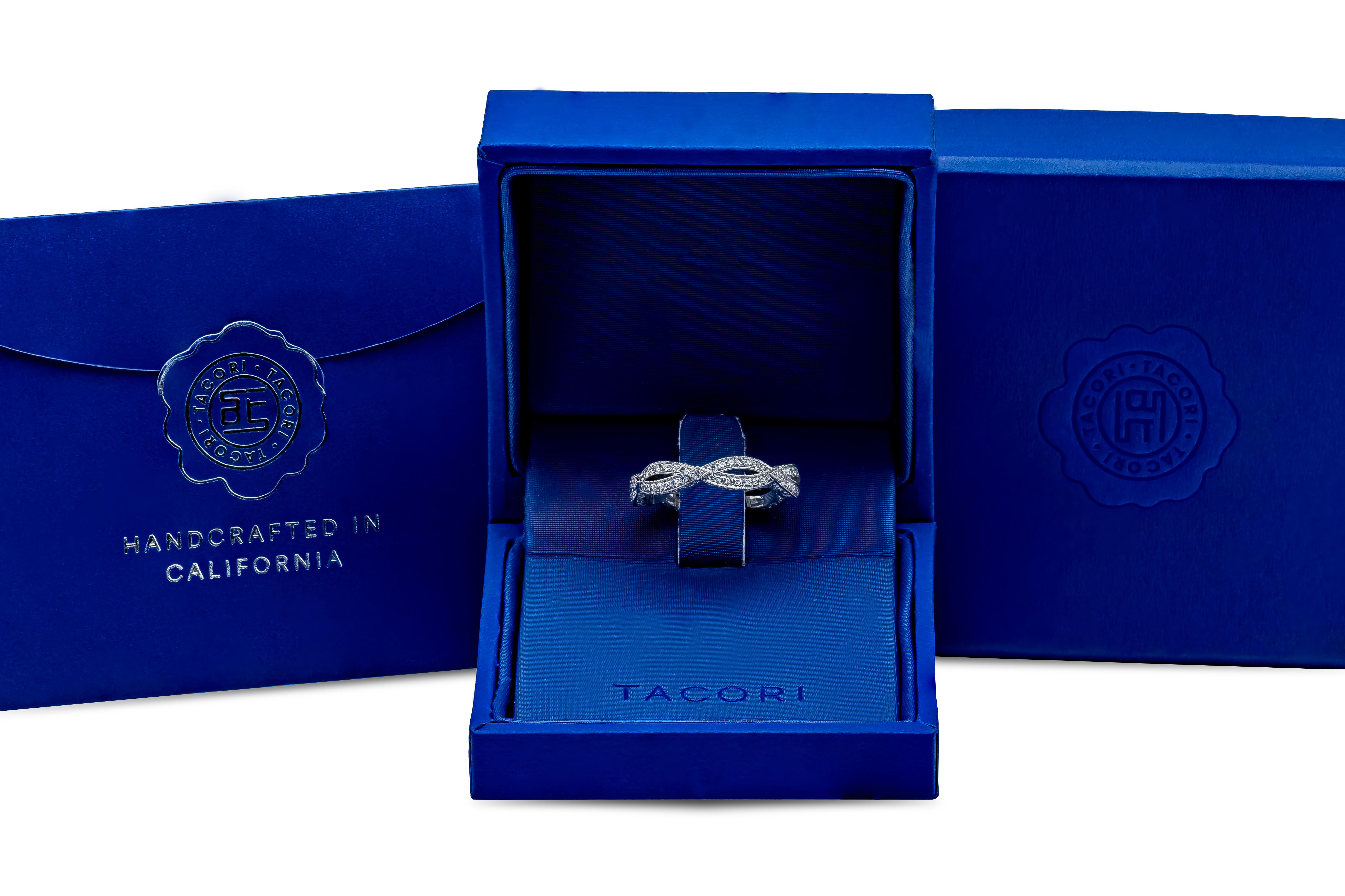 Tacori Eternity-Ehering mit 0,60 Karat rundem Diamant Crossover im Angebot 1