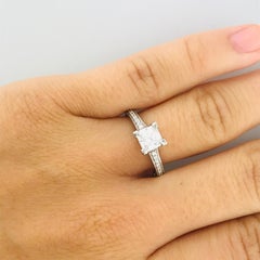 Tacori Semi-Mount 18K White Gold for Princess Cut Square Diamond