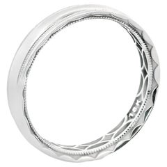 Tacori 106-5W 5mm Width Men's Wedding Band 18K White Gold High Polish & Beading