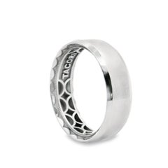 Tacori 107-7W 7mm Width Men's Wedding Band in 18K White Gold, High Polish