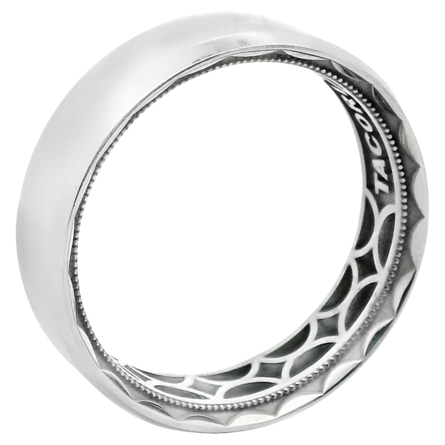 Tacori 107-7W Men's Wedding Band in 18K White Gold, High Polish and 7mm Width