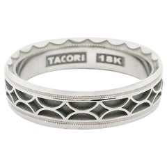 Tacori 113-6W Alianza de boda para hombre, oro blanco de 18 quilates, cepillada y pulida a alto brillo, 6 mm