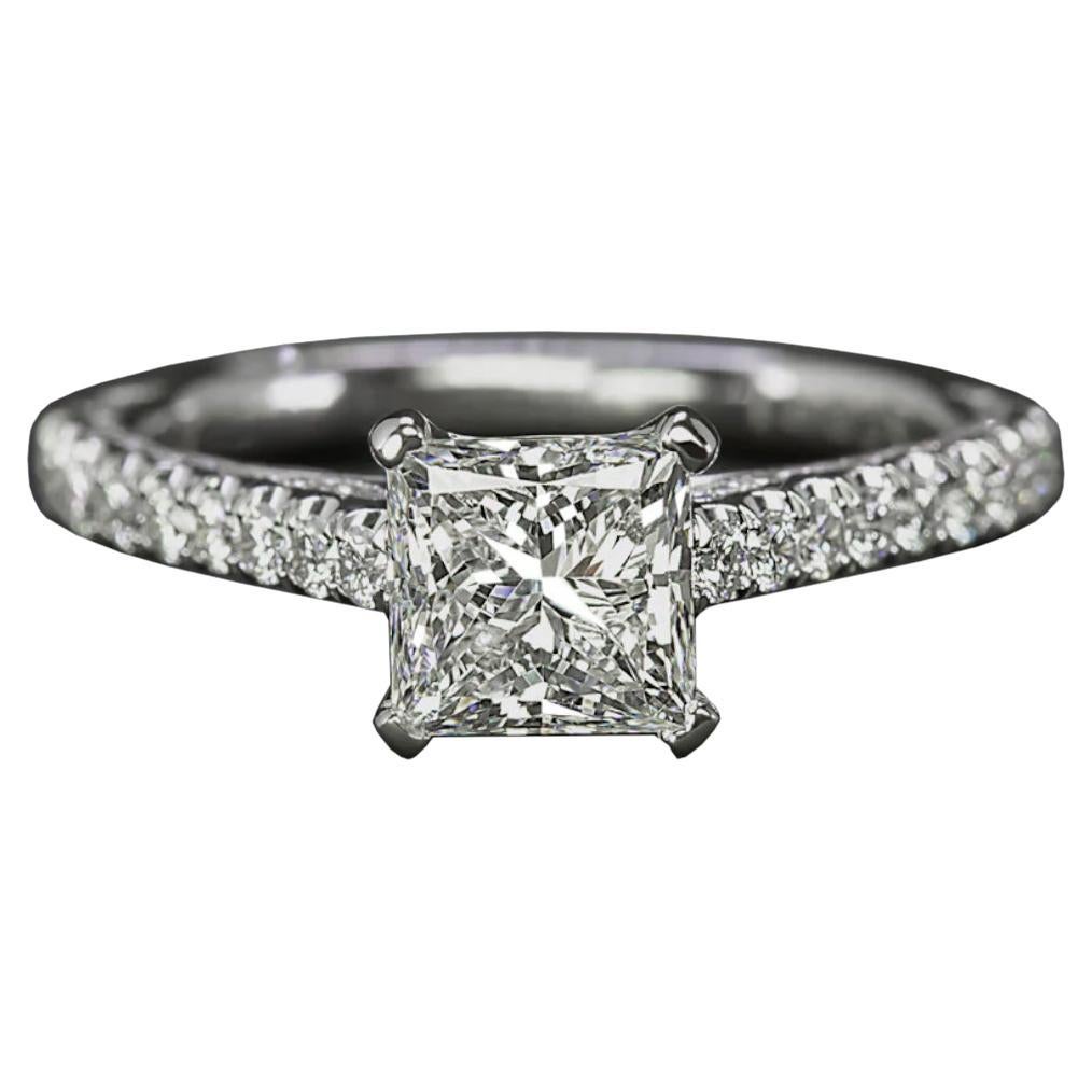 Tacori 1.22 Carat F-G VS1 Princess Cut Diamond Engagement Ring in Platinum