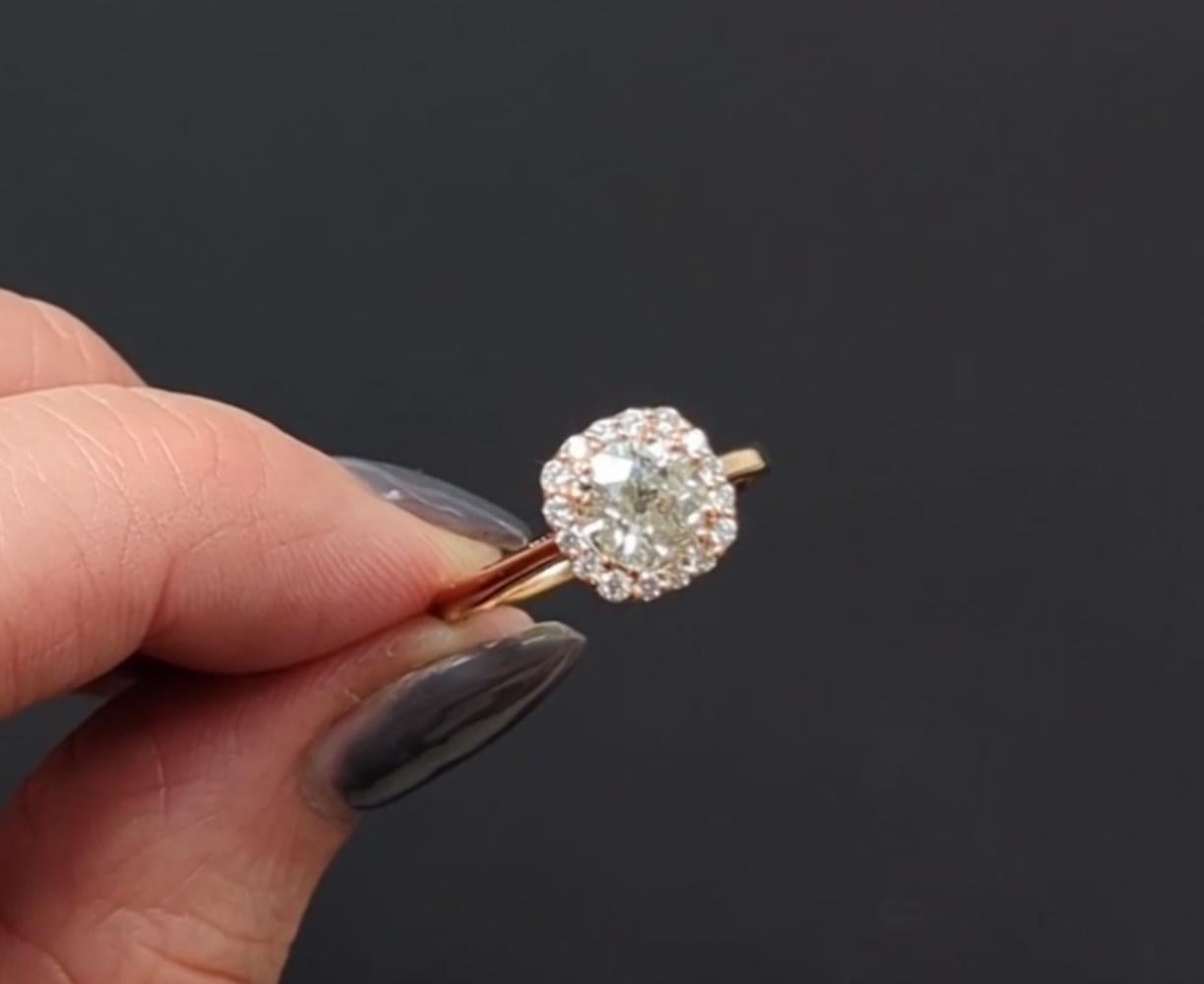 Contemporary Tacori 1.5 Carat Diamond Engagement Ring Old European Cut 18k Rose Gold
