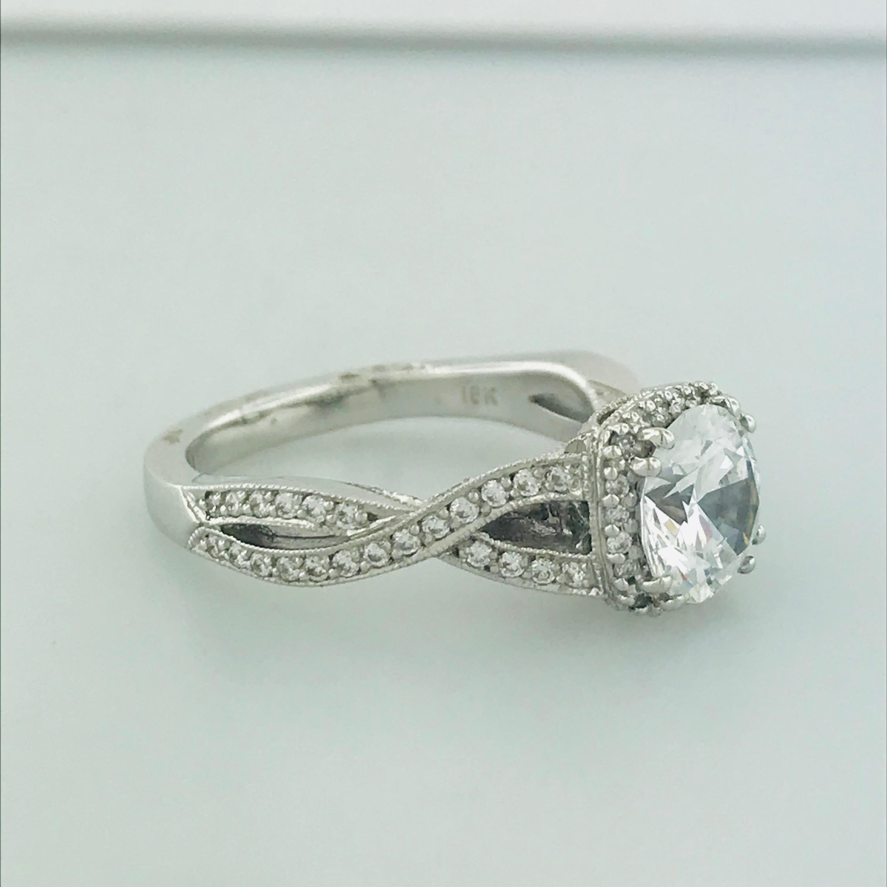 Women's Tacori 1.50 Carat GIA Certified Round Diamond 18 Karat Gold Engagement Ring For Sale