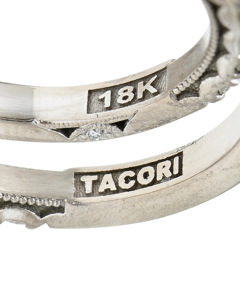 Tacori 1.71 Carats Diamond 18 Karat White Gold Engagement Ring GIA For Sale 2