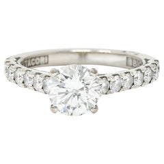Tacori 1.71 Carats Diamond 18 Karat White Gold Engagement Ring GIA