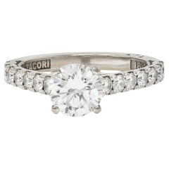 Tacori 1.71 CTW Round Brilliant Diamond 18 Karat White Gold Engagement Ring GIA