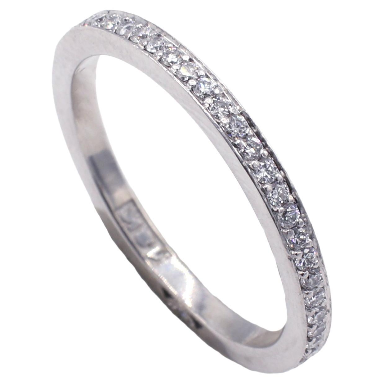 Tacori 18 Karat White Gold .30 Carat Natural Diamond Eternity Band Wedding Ring