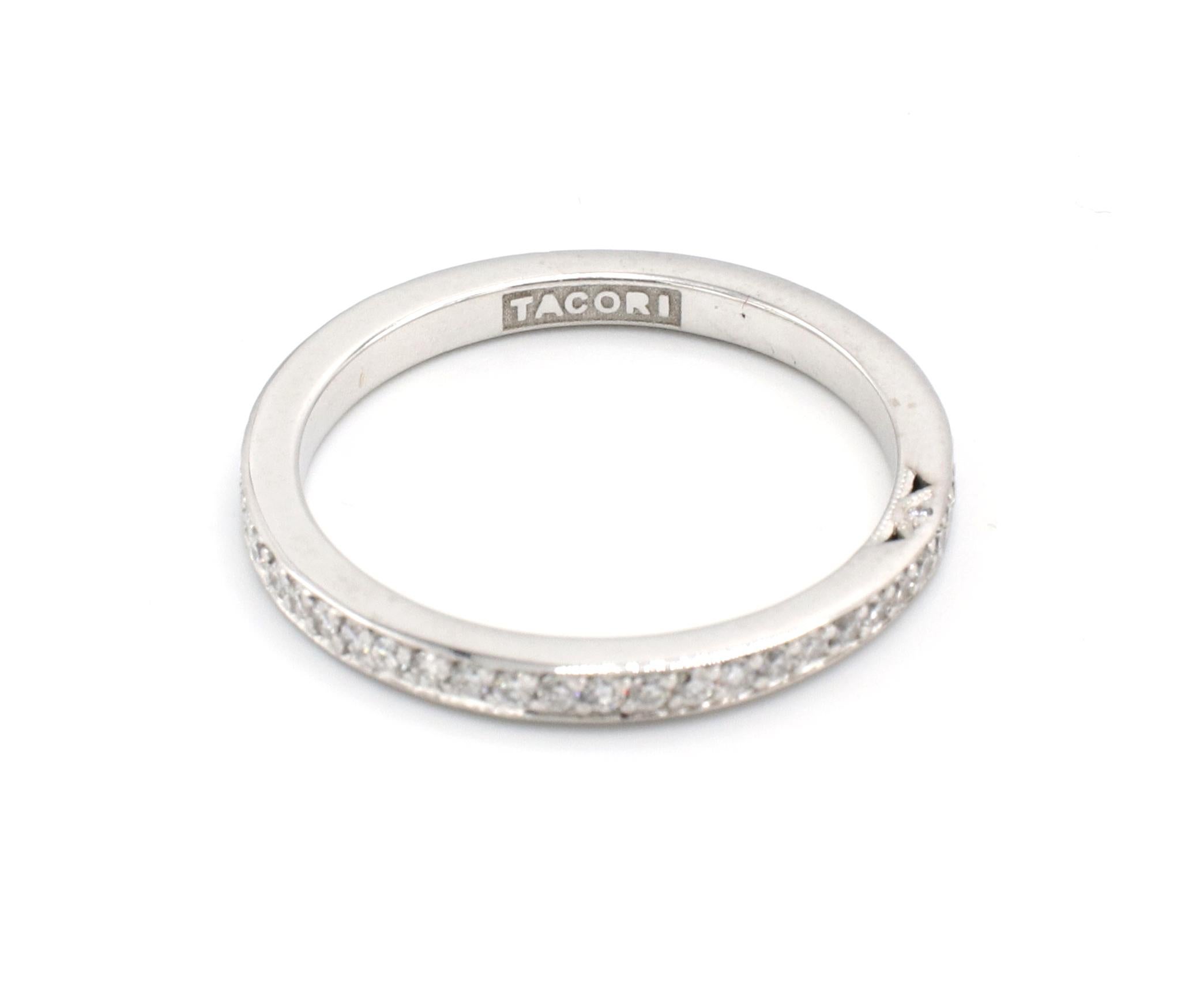 Modern Tacori 18 Karat White Gold Natural Diamond Eternity Band Ring For Sale