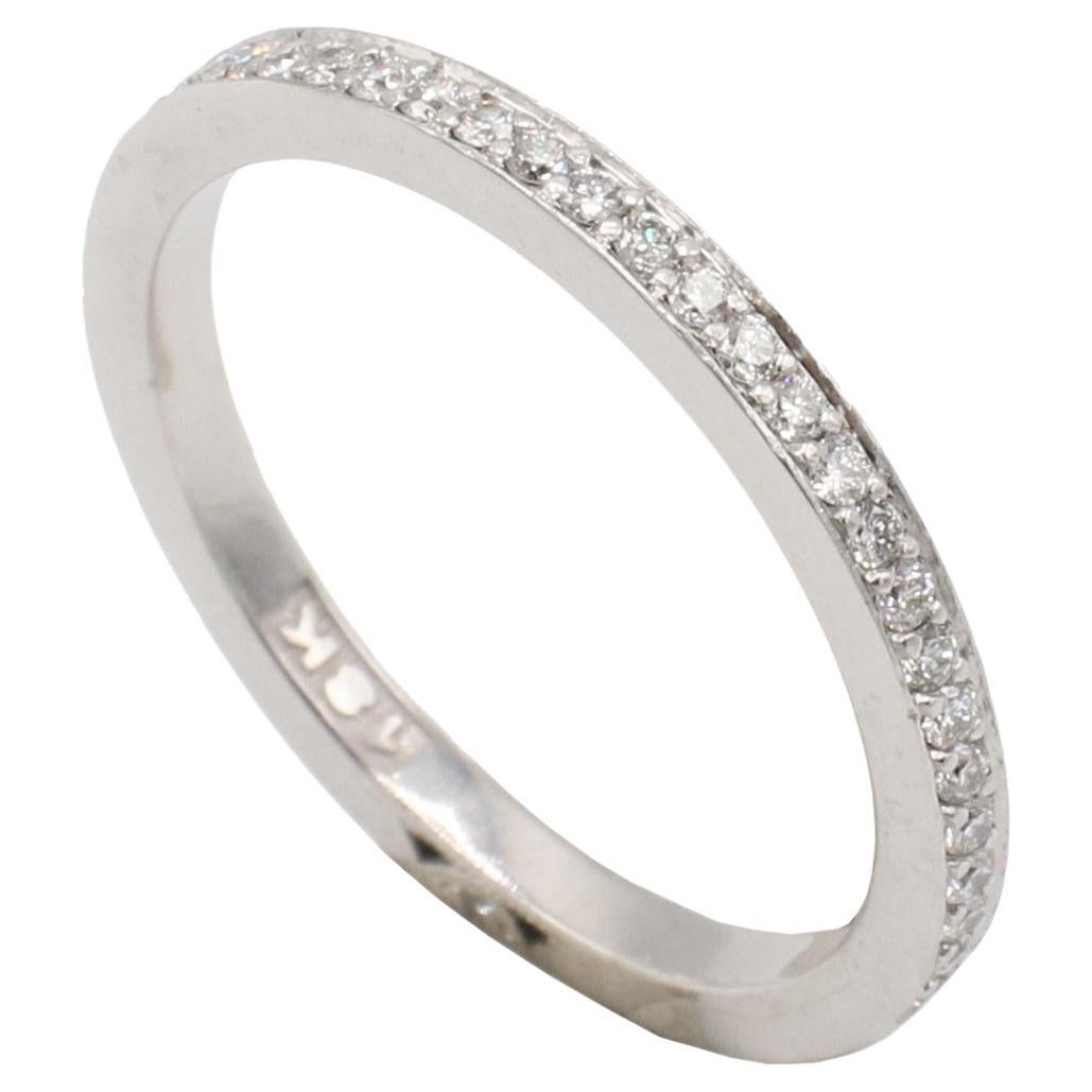 Tacori 18 Karat White Gold Natural Diamond Eternity Band Ring For Sale
