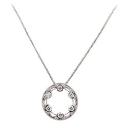 Tacori 18 Karat White Gold Reverse Crescent Silhouette Diamond Necklace Pendant