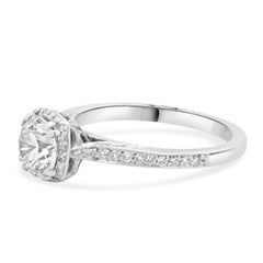 Tacori 18 Karat White Gold Round Brilliant Cut Diamond Engagement Ring