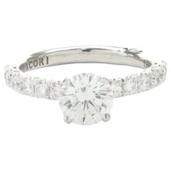 Tacori 18 Karat White Gold Round Brilliant Cut Diamond Engagement Ring