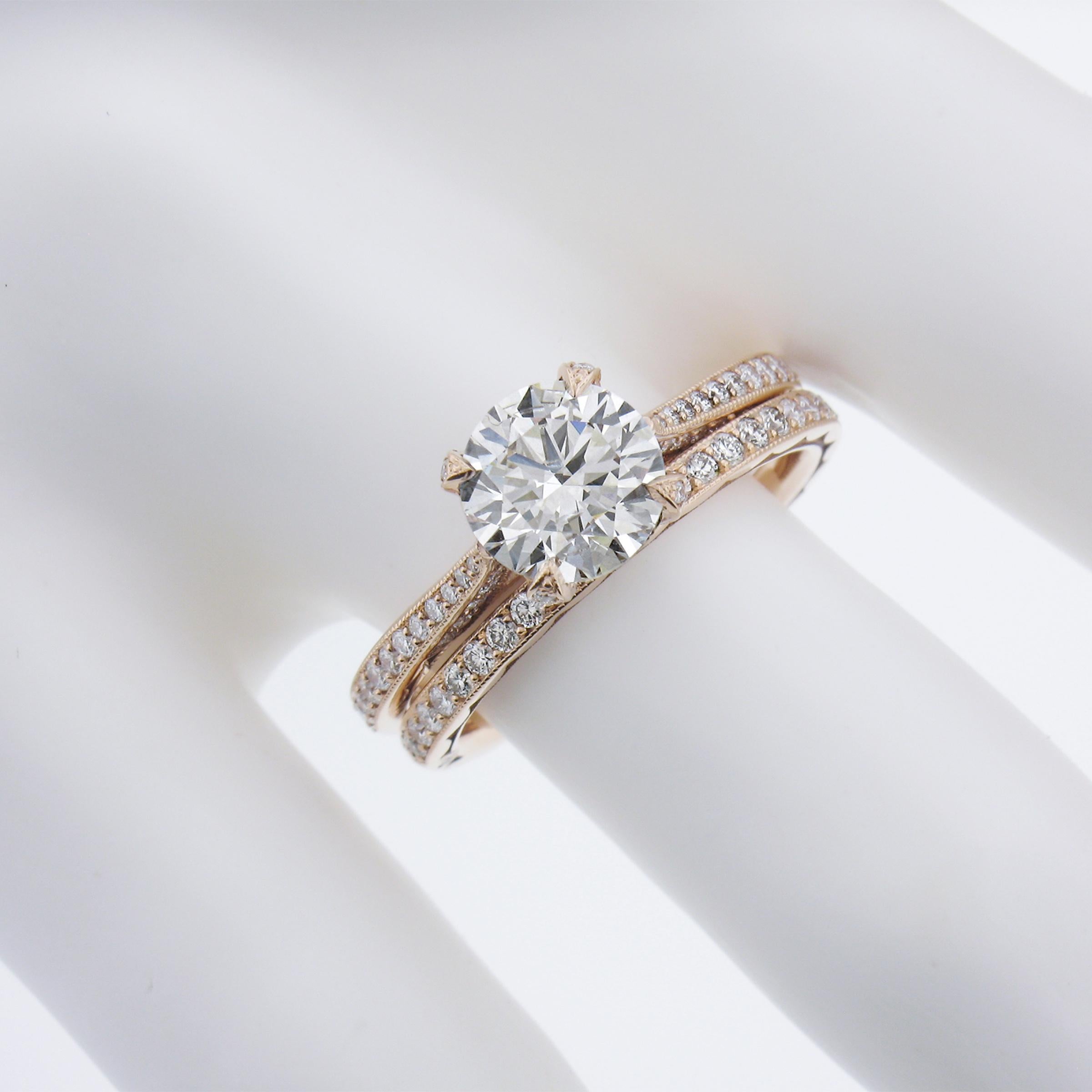 Women's Tacori 18k Gold 2.51ctw GIA Diamond Matching Engagement Ring & Wedding Band Set
