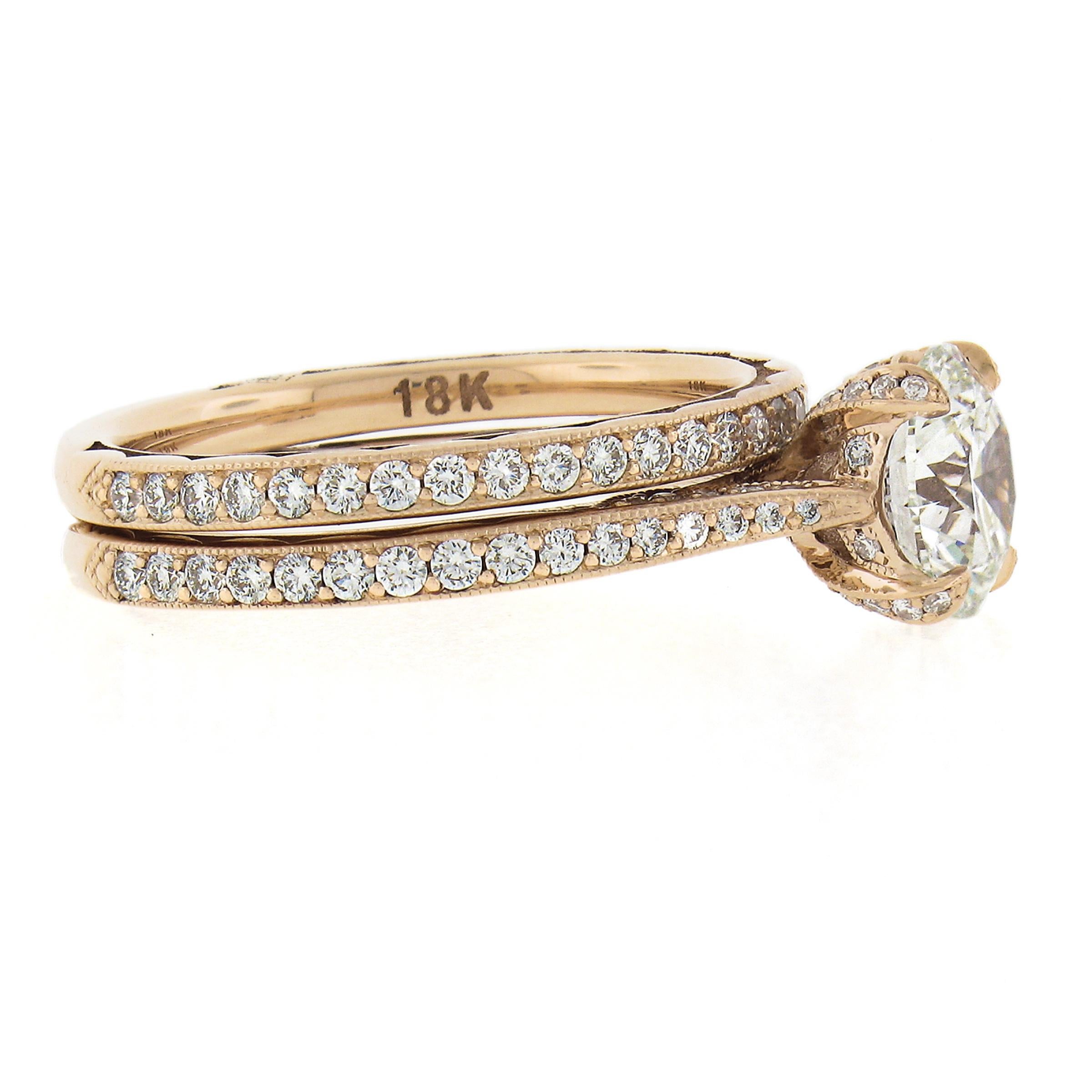 Tacori 18k Gold 2.51ctw GIA Diamond Matching Engagement Ring & Wedding Band Set 1