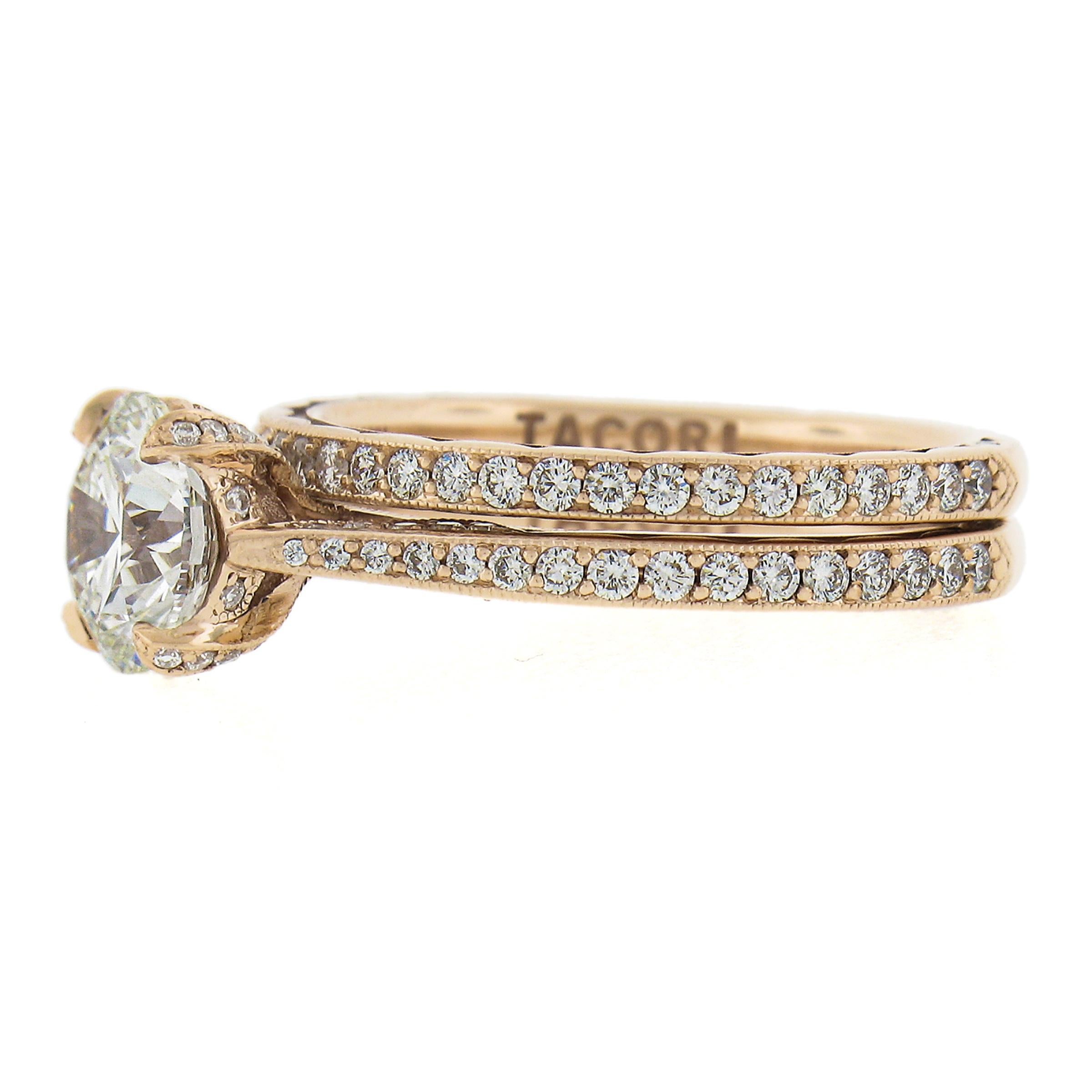 Tacori 18k Gold 2.51ctw GIA Diamond Matching Engagement Ring & Wedding Band Set 2