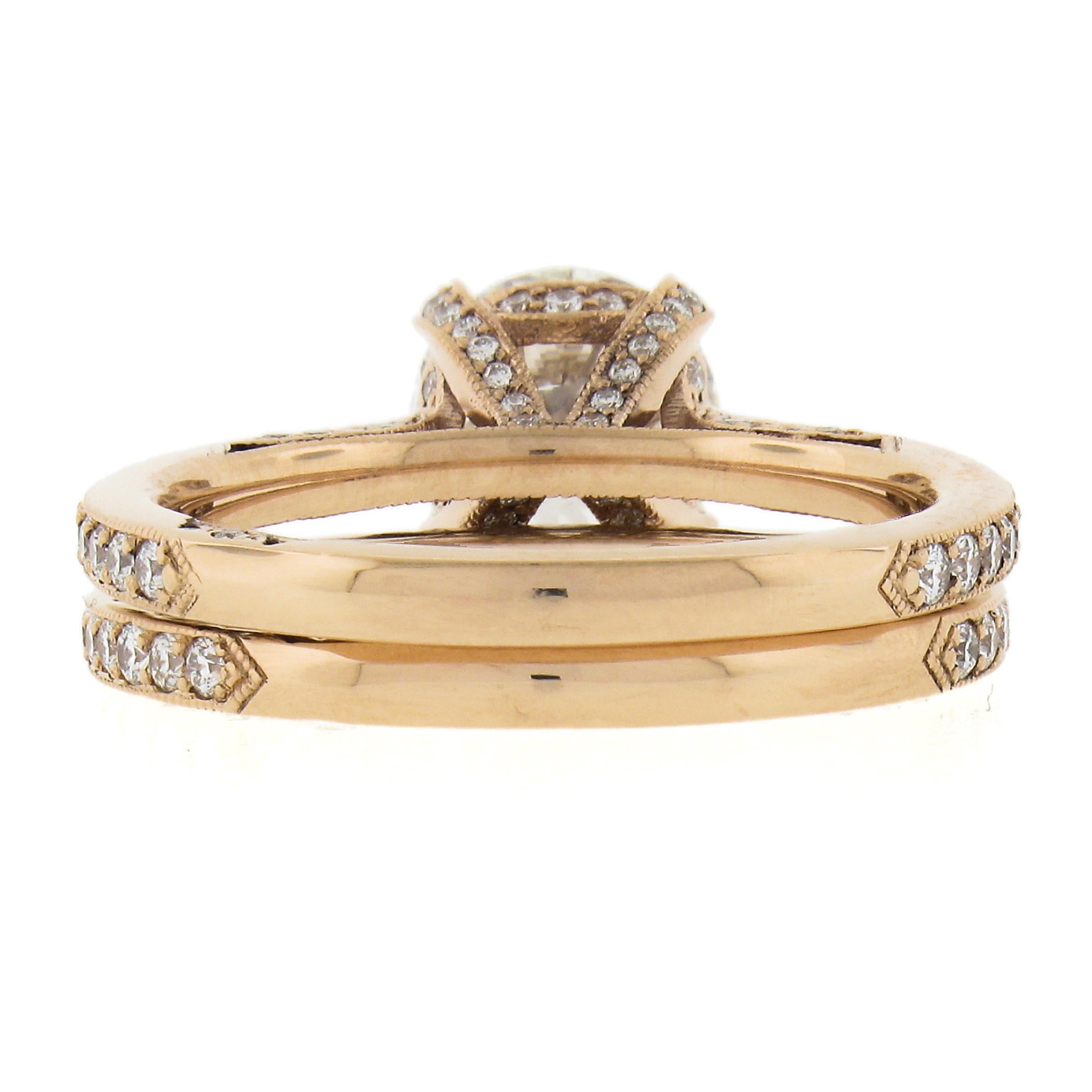 Tacori 18k Gold 2.51ctw GIA Diamond Matching Engagement Ring & Wedding Band Set 3