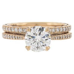 Tacori 18k Gold 2.51ctw GIA Diamond Matching Engagement Ring & Wedding Band Set