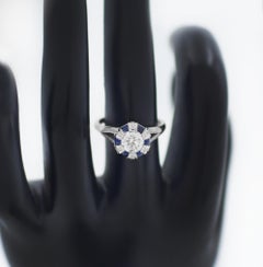 Tacori 18K Gold Simply Tacori Sapphire Diamond Halo Engagement Ring