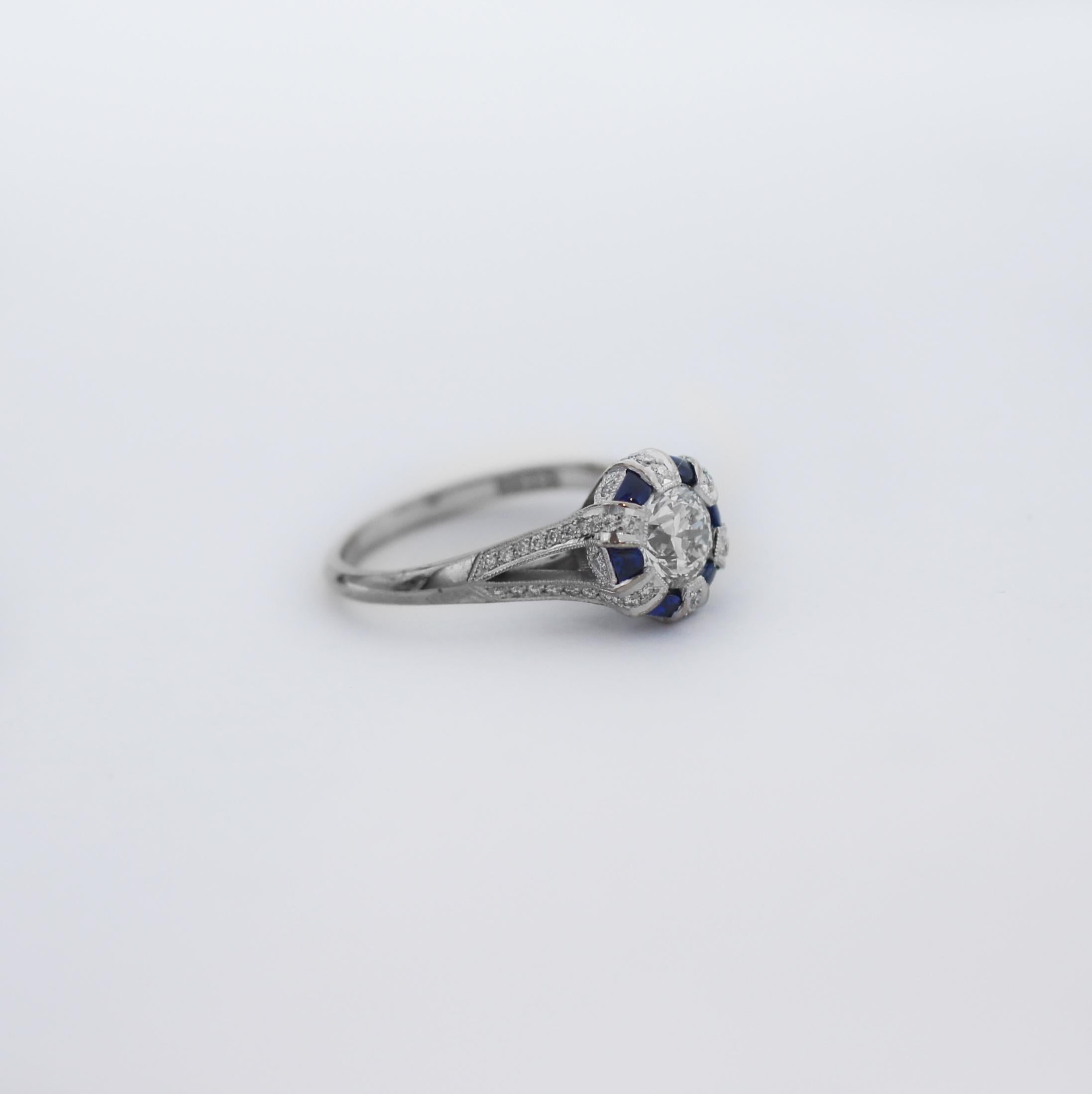 Women's Tacori 18K Gold Simply Tacori Sapphire Diamond Halo Engagement Ring For Sale