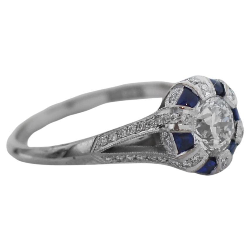 Tacori 18K Gold Simply Tacori Sapphire Diamond Halo Engagement Ring