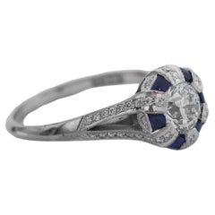 Vintage Tacori 18K Gold Simply Tacori Sapphire Diamond Halo Engagement Ring
