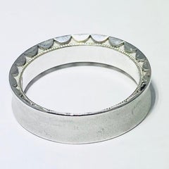 Tacori Concave Satin 6mm 18K White Gold Crescent Mens Man's Wedding Band
