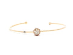 Tacori 18k Rose Gold Pave Diamond Cluster Domed Open Cuff Bangle Bracelet