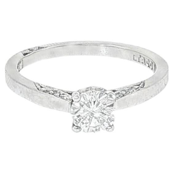Tacori 18K WG Certified 0.52ct G/SI2 Diamond Engagement Ring SZ6.5