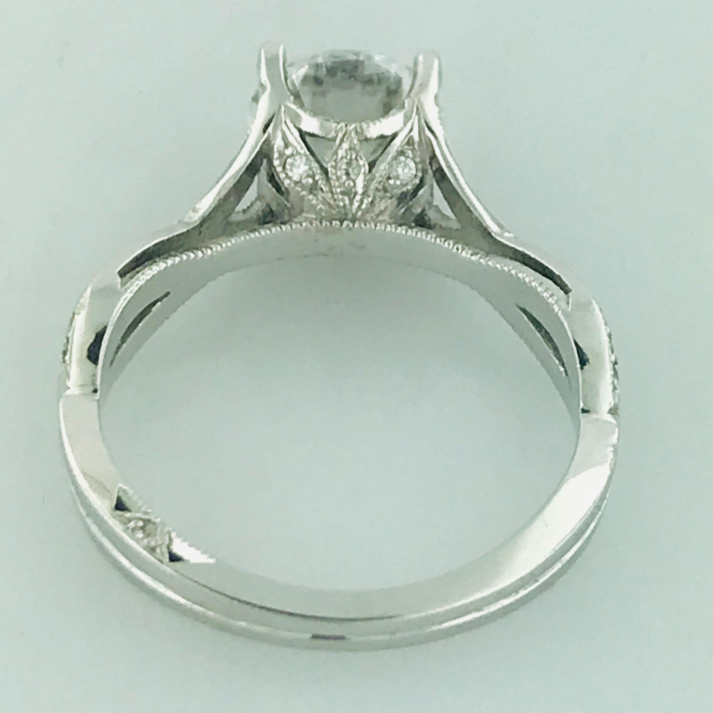 2.00 Tacori Engagement Ring in 18K White Gold w Round Brilliant Cut Diamond For Sale 4