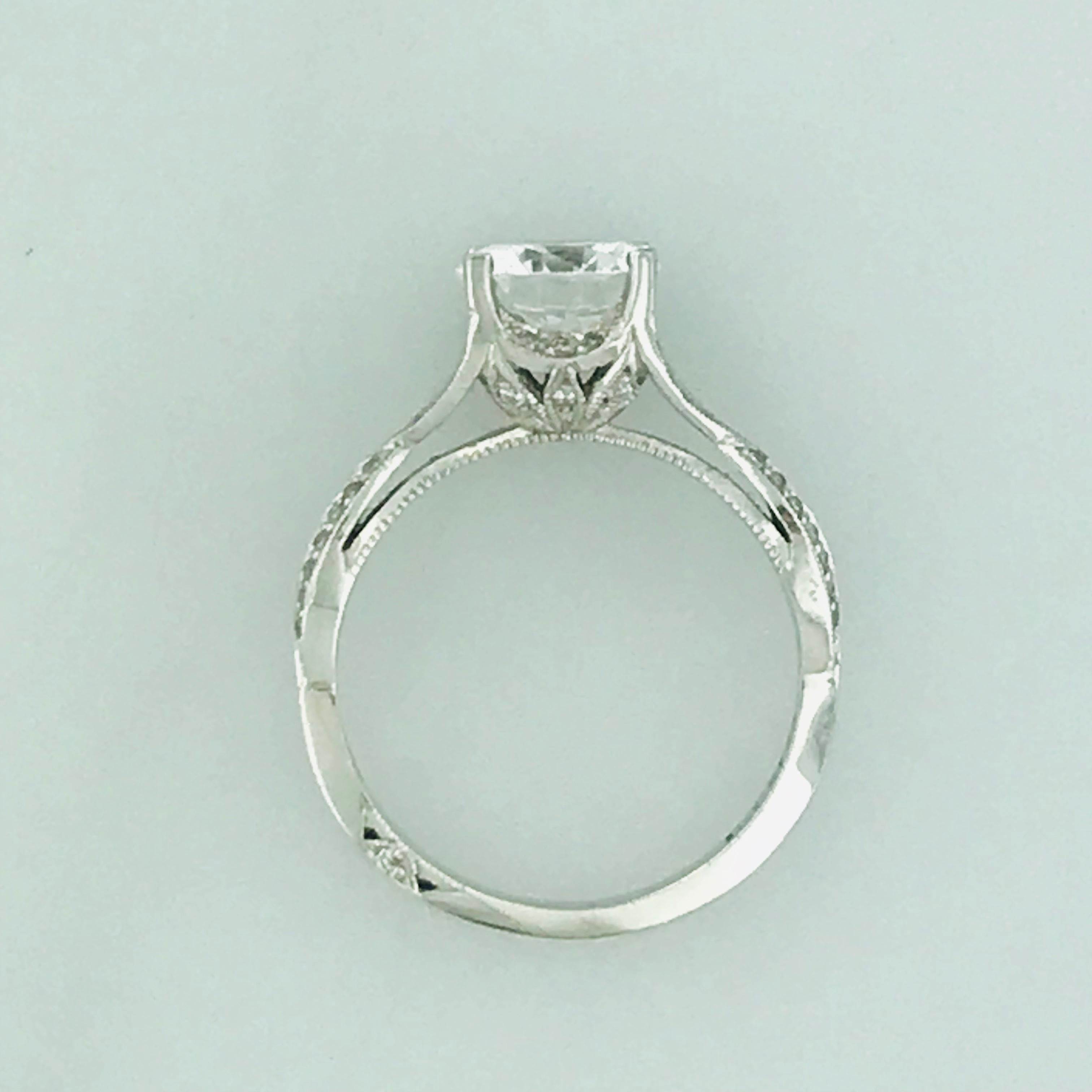 Round Cut 2.00 Tacori Engagement Ring in 18K White Gold w Round Brilliant Cut Diamond For Sale