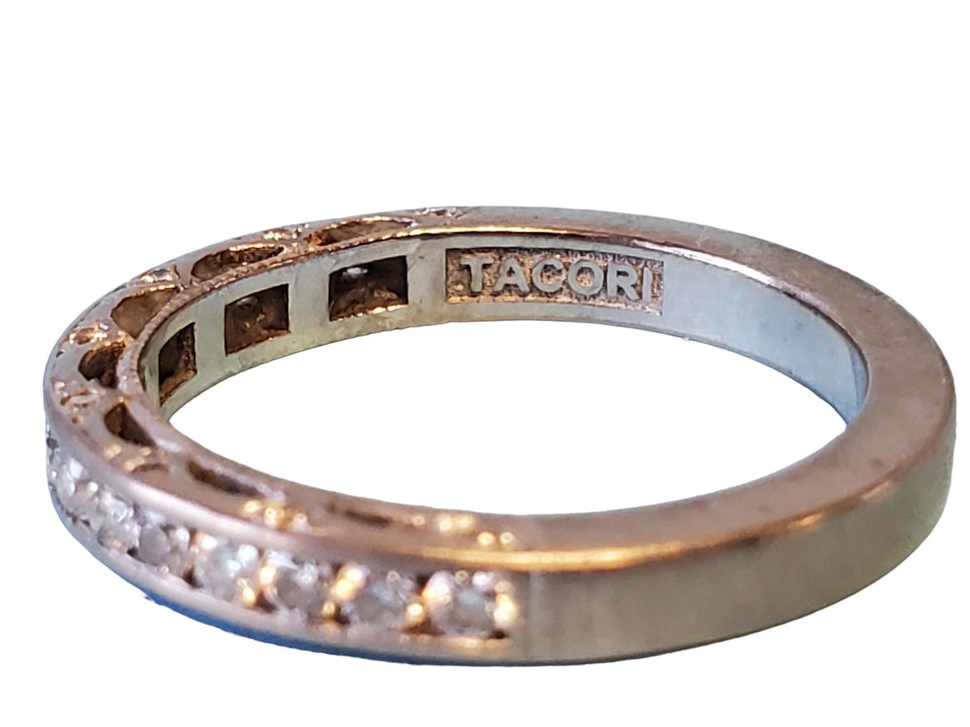 Women's Tacori 18k White Gold 2.15tcw Diamond Engagement Ring and Band Wedding Set For Sale