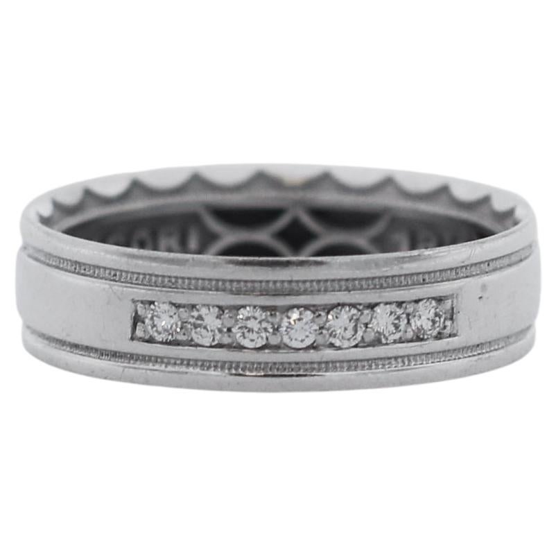 Tacori 18K White Gold Diamond Wedding Band Ring