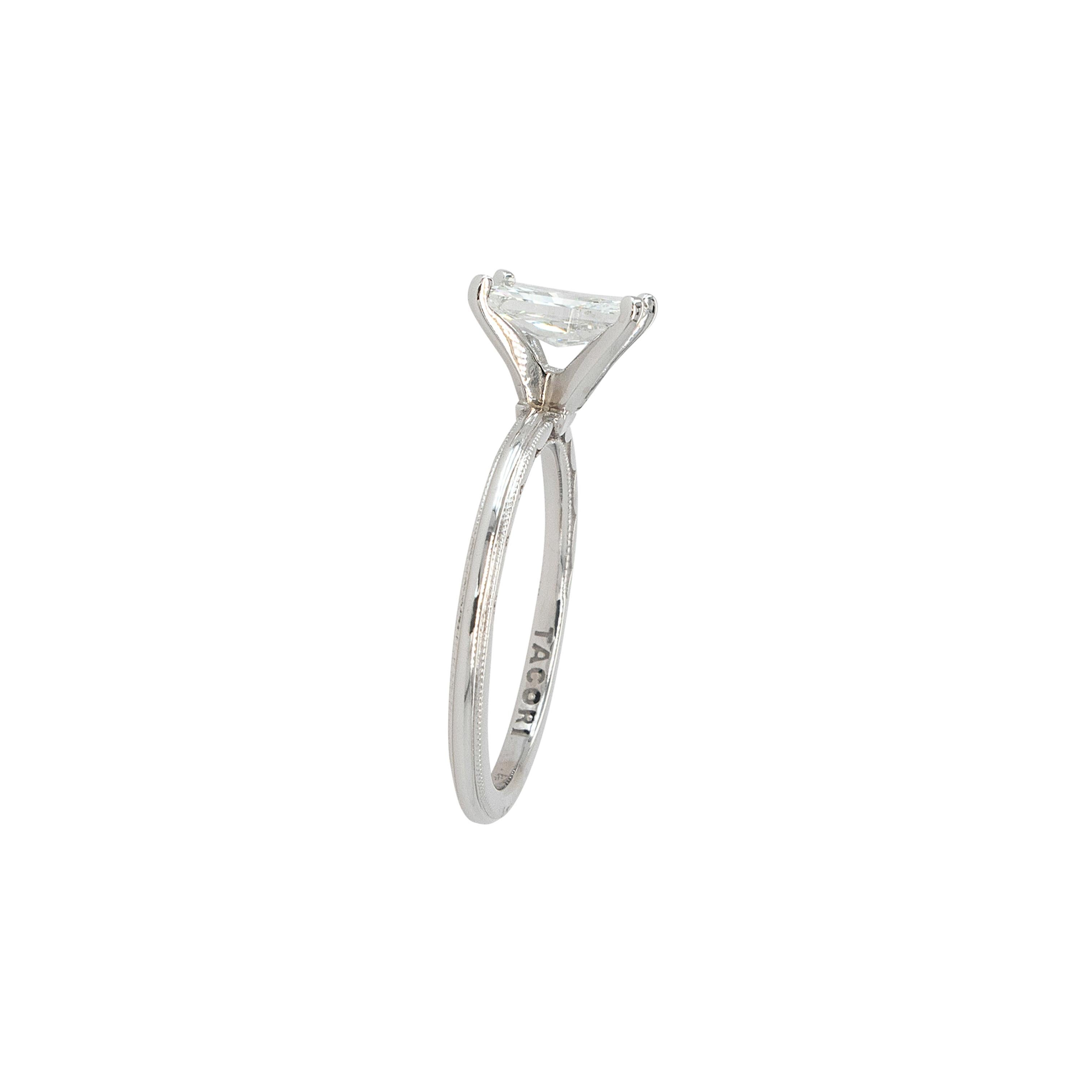 Tacori Oro Blanco 18k Diamante Natural Corte Radiante Certificado GIA 1.01ct en venta 9