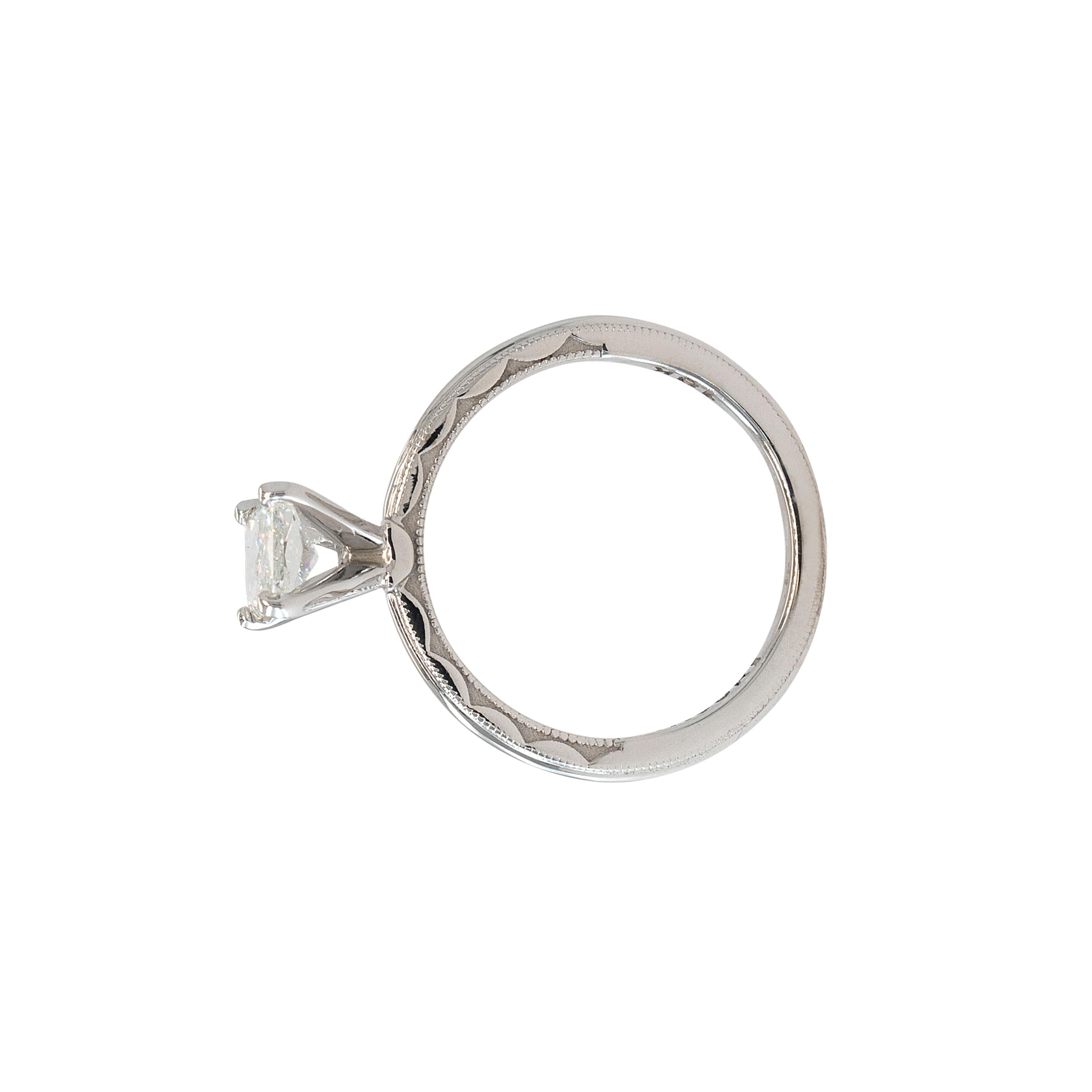 Tacori Oro Blanco 18k Diamante Natural Corte Radiante Certificado GIA 1.01ct en venta 4