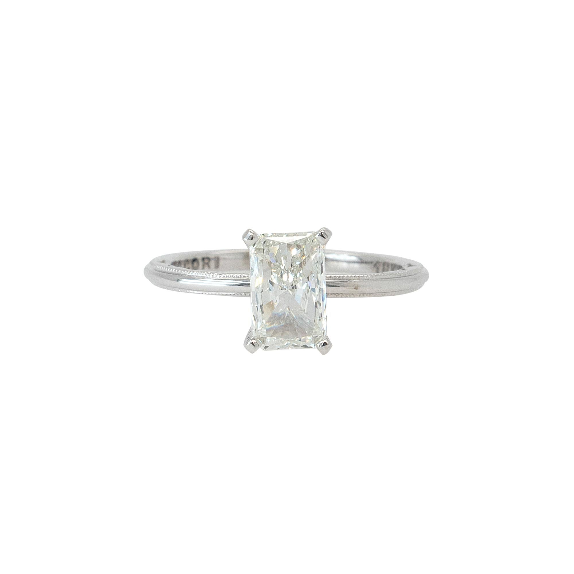 Tacori Oro Blanco 18k Diamante Natural Corte Radiante Certificado GIA 1.01ct en venta 2