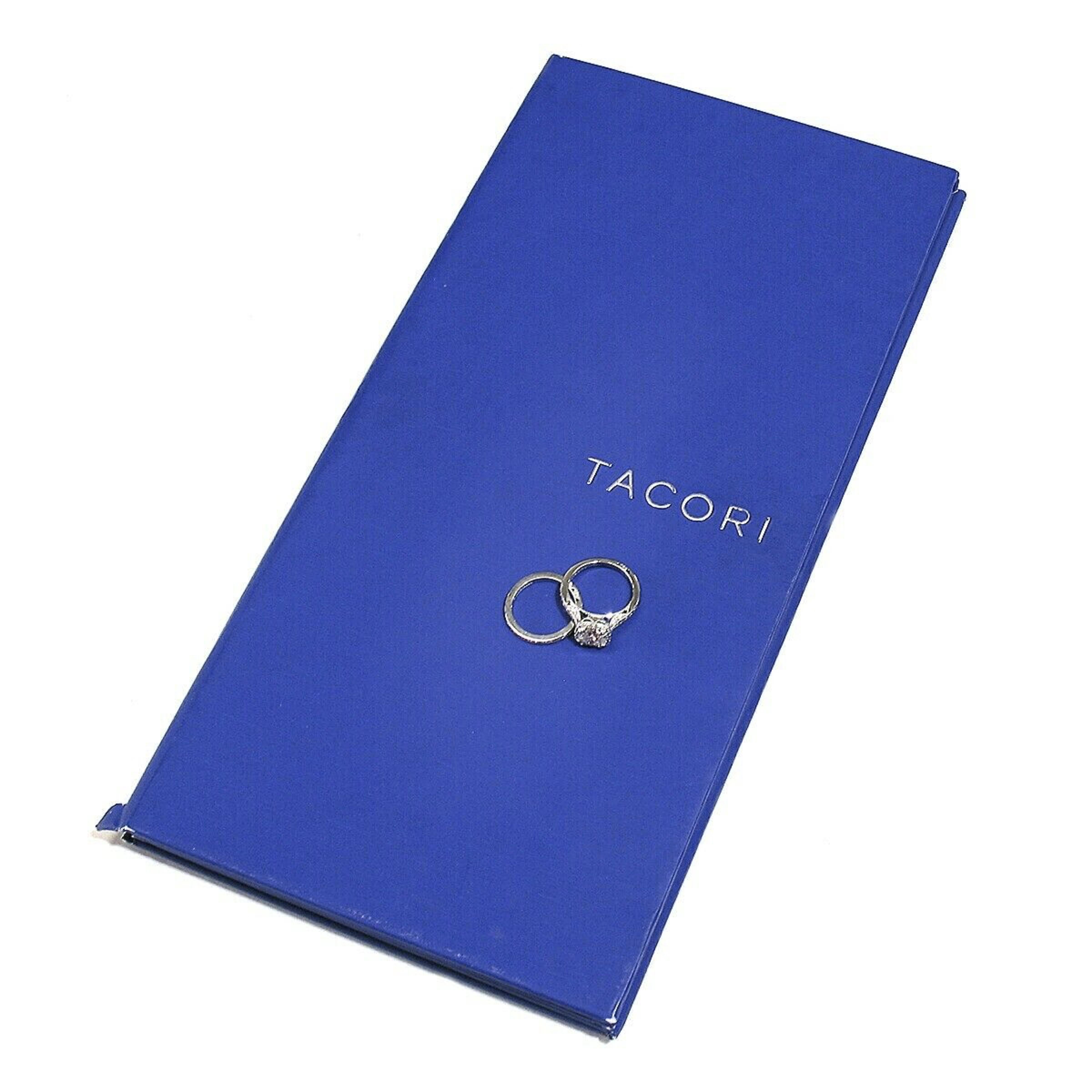 Tacori 18k White Gold GIA Round Diamond Halo Engagement Ring & Wedding Band Set 6