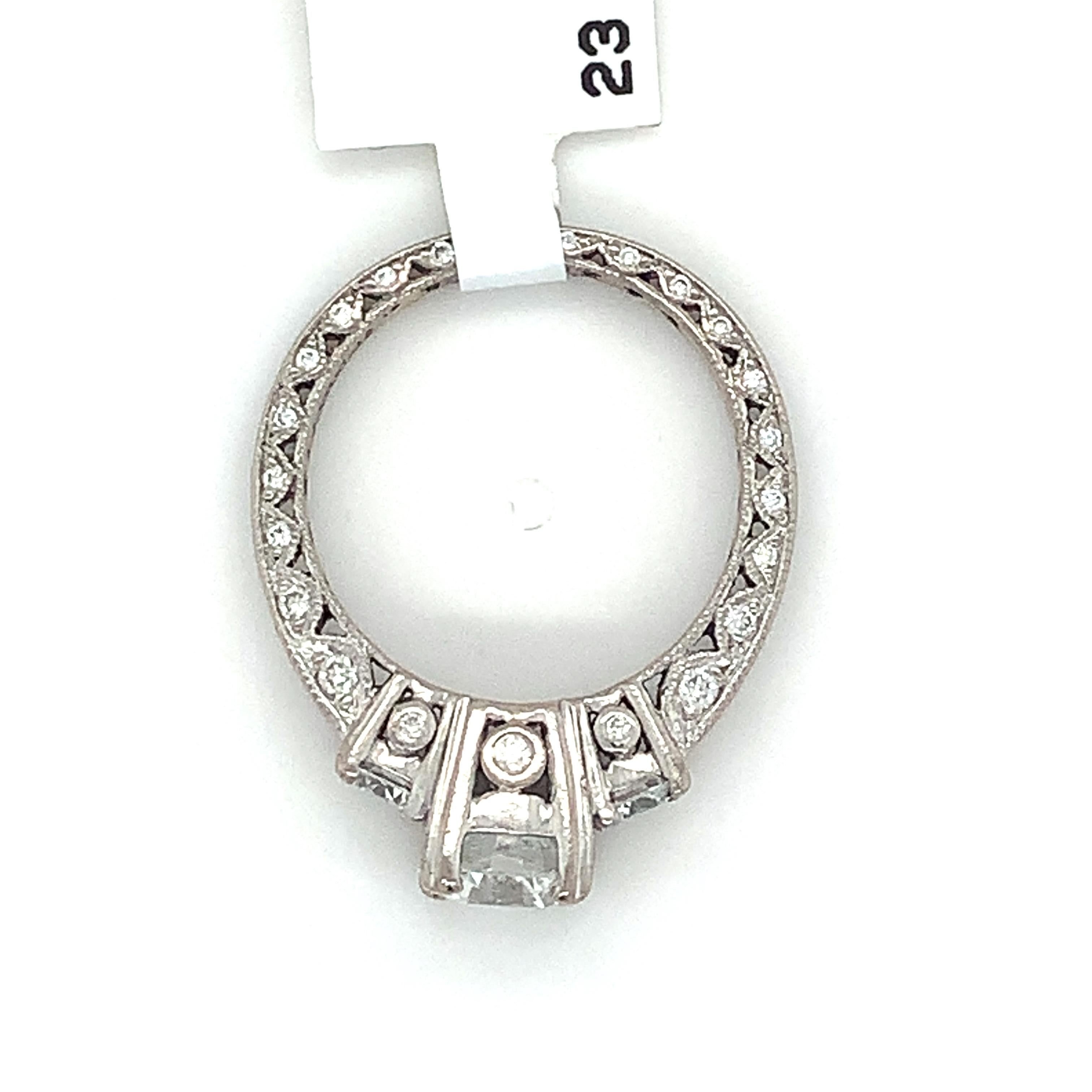 Tacori 18k White Gold Round White Diamond 3 Stone Eternity Band 2CTTW Ring 1