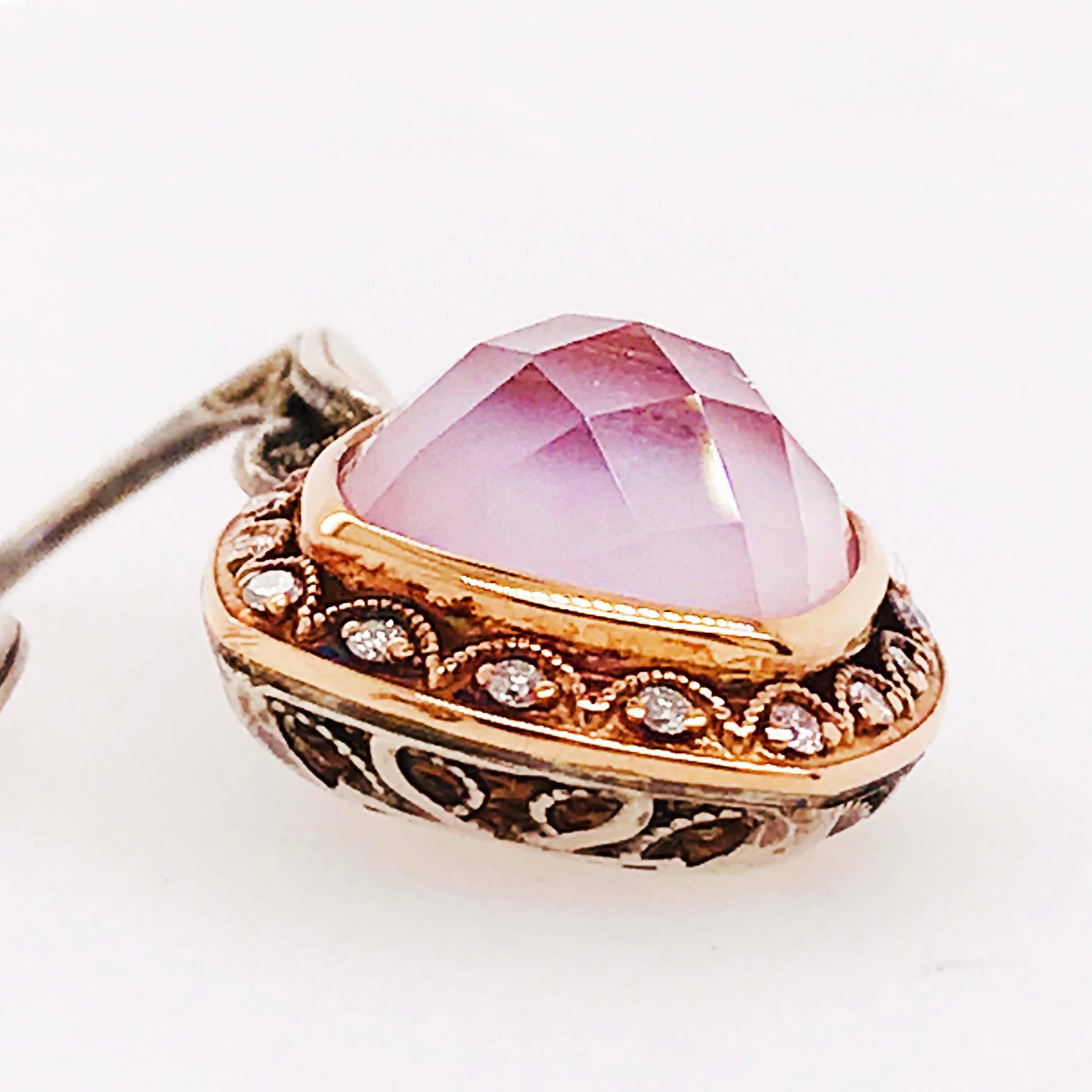 Tacori 18k925 Blushing Rose Amethyst & Mother of Pearl Diamond Earrings 18K Gold 1