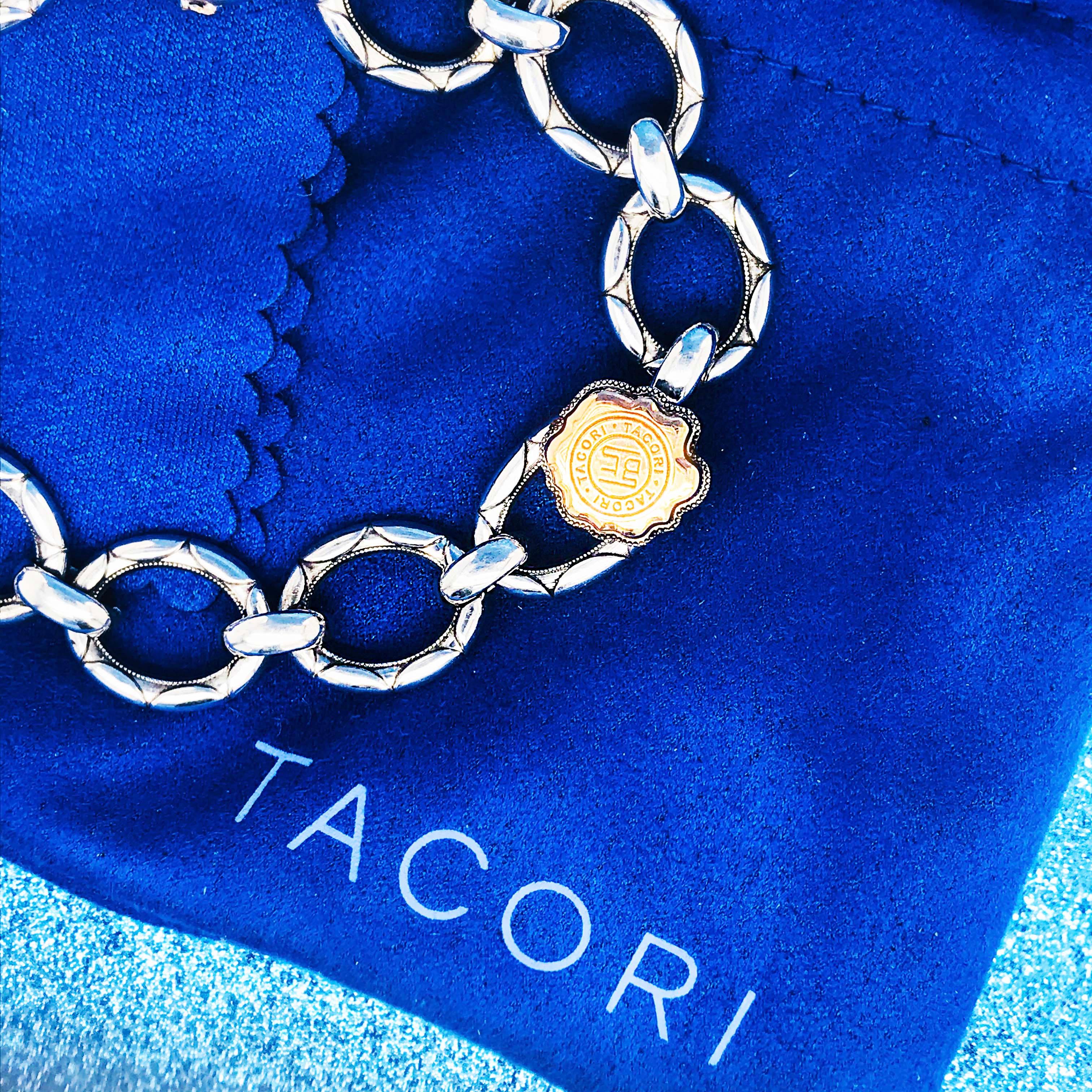 Tacori 18k 925 Sterling Silver and 18 Karat Gold Link Bracelet Tacori Original 2