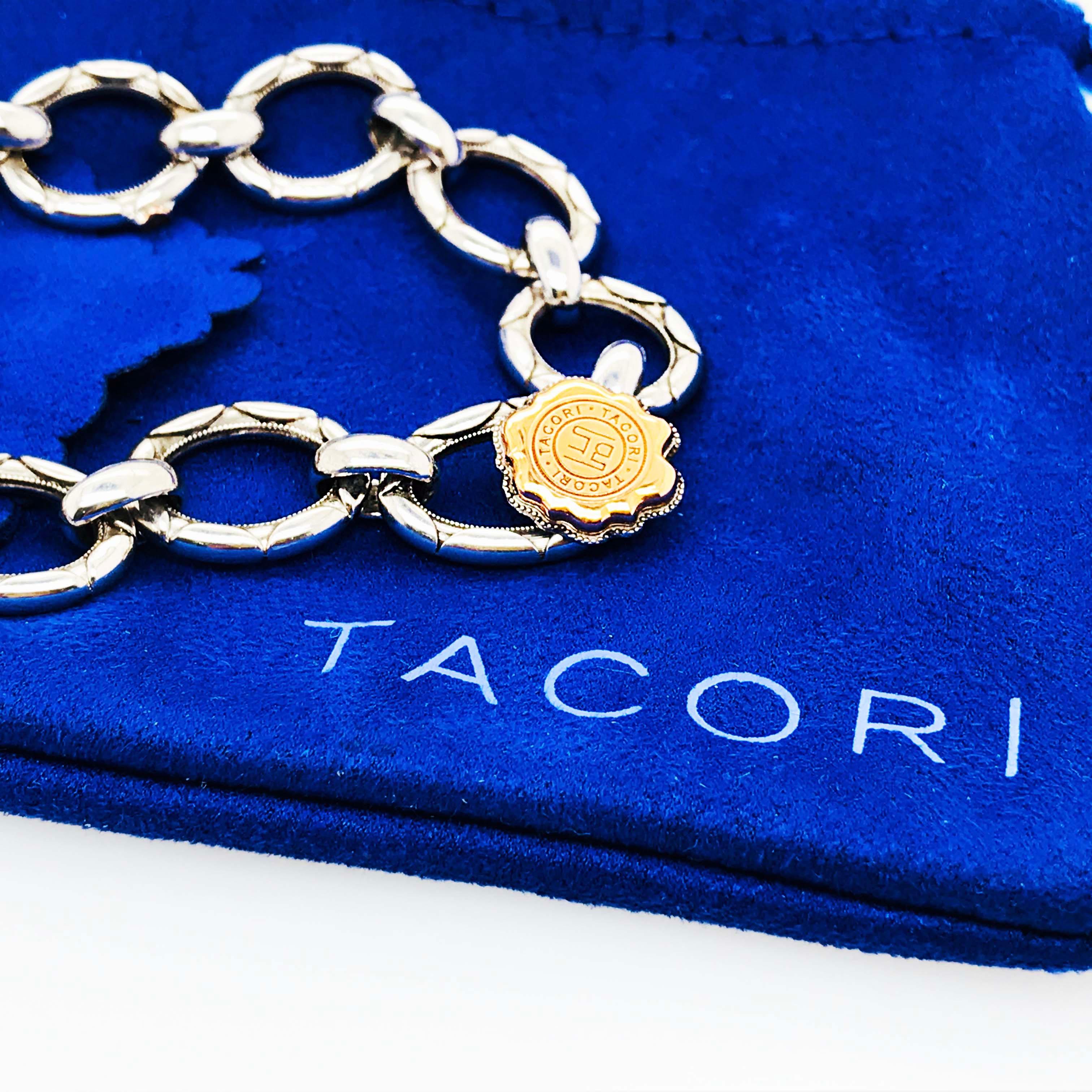 Tacori 18k 925 Sterling Silver and 18 Karat Gold Link Bracelet Tacori Original 3