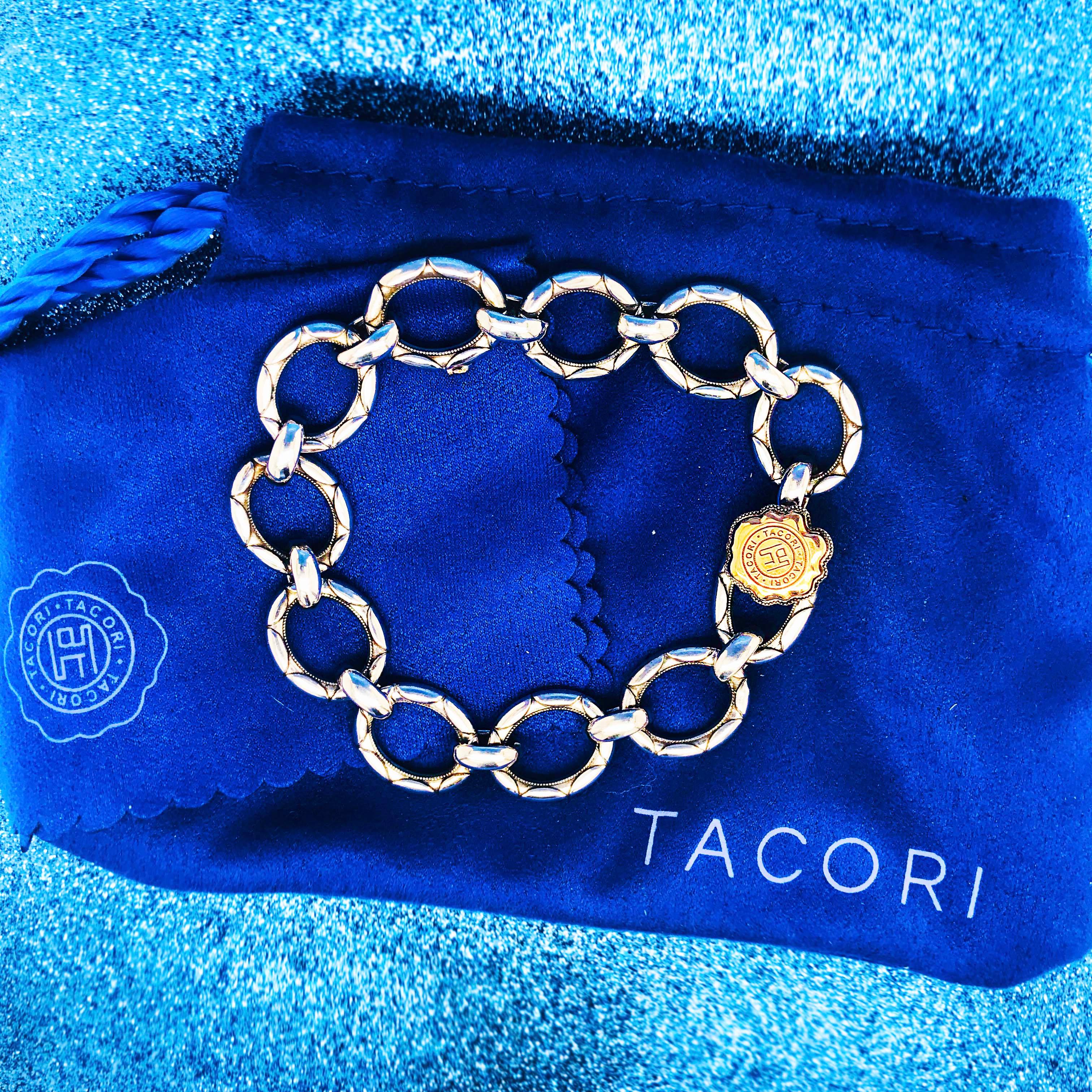 Tacori 18k 925 Sterling Silver and 18 Karat Gold Link Bracelet Tacori Original 1
