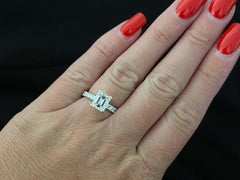 Tacori 2 Carat Emerald Cut Diamond Engagement Ring Platinum