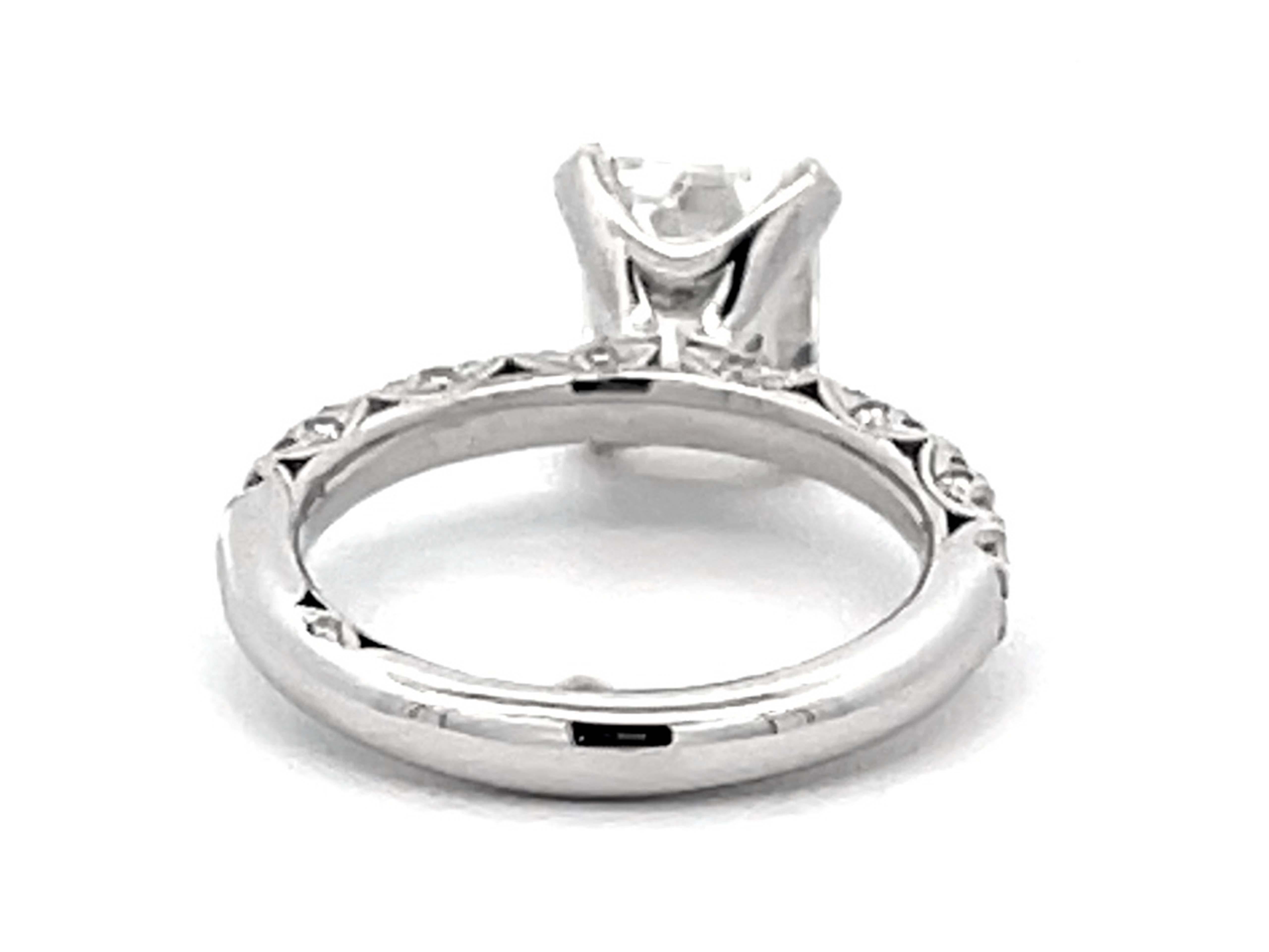 Tacori 2 Carat Emerald Cut Diamond Engagement Ring Platinum For Sale 2