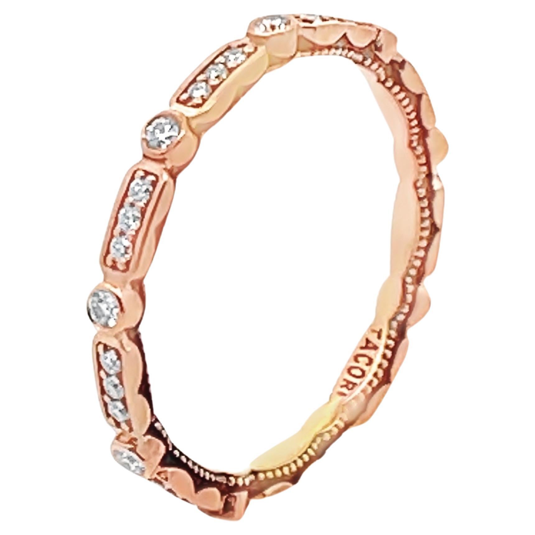 Tacori 202-2ETPK Sculpted Crescent 18K Pink Gold Eternity Ring For Sale