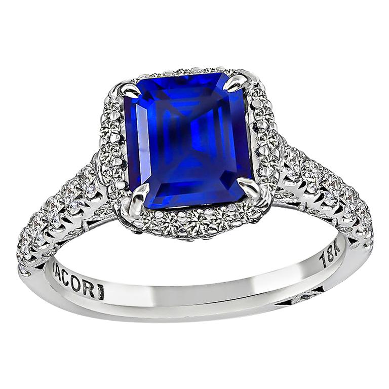 Tacori 2.02 Carat Ceylon Sapphire 0.60 Carat Diamond Engagement Ring