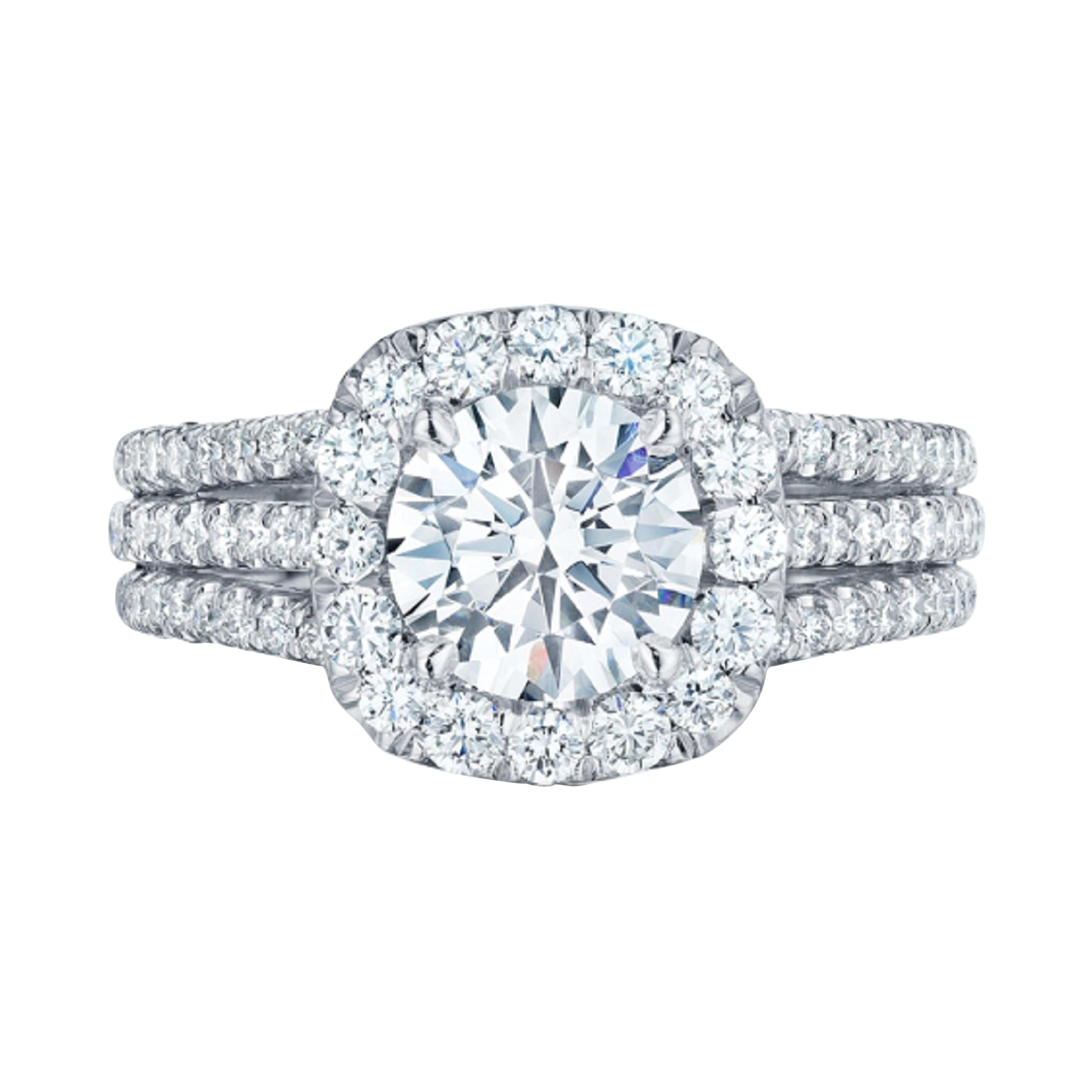 Tacori 1.50 Carat Round Brilliant Cut Halo Engagement Diamond Ring