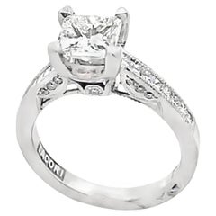 Tacori 2576PR Anillo de compromiso con diamante talla princesa certificado EGL de 1,01 quilates